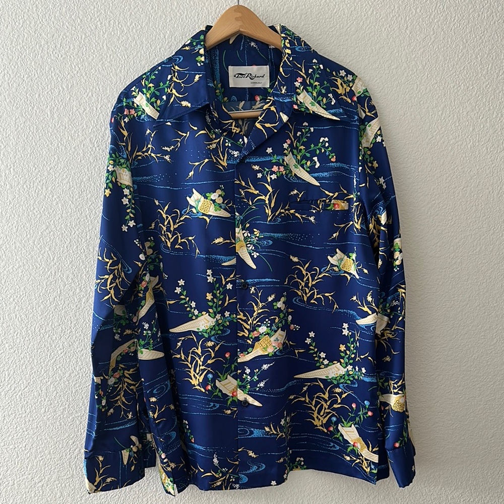 Tori Richard Blue Floral Dress Shirt